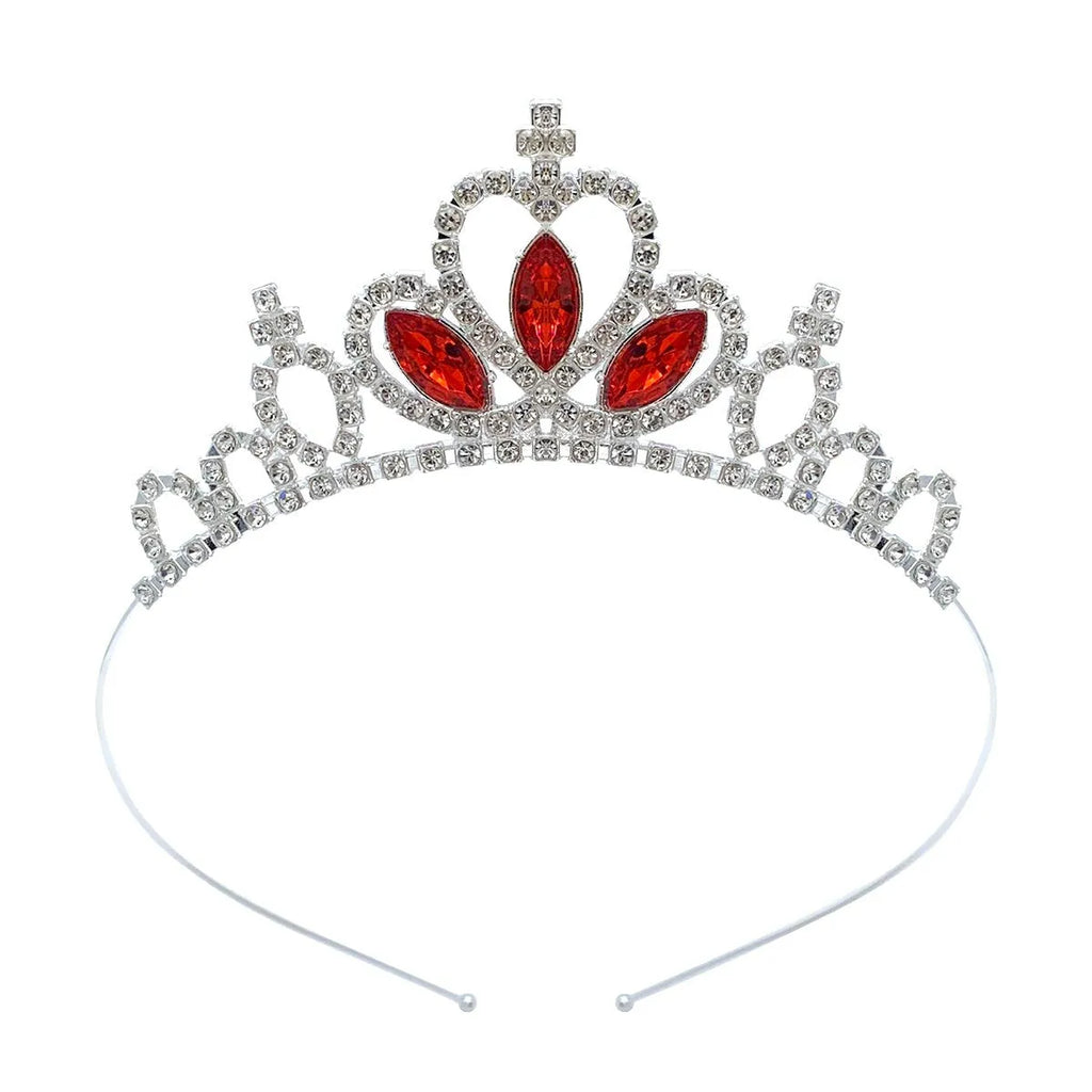 Gold and silver alloy princess crown headdress with electroplated finish for children's dress-up.