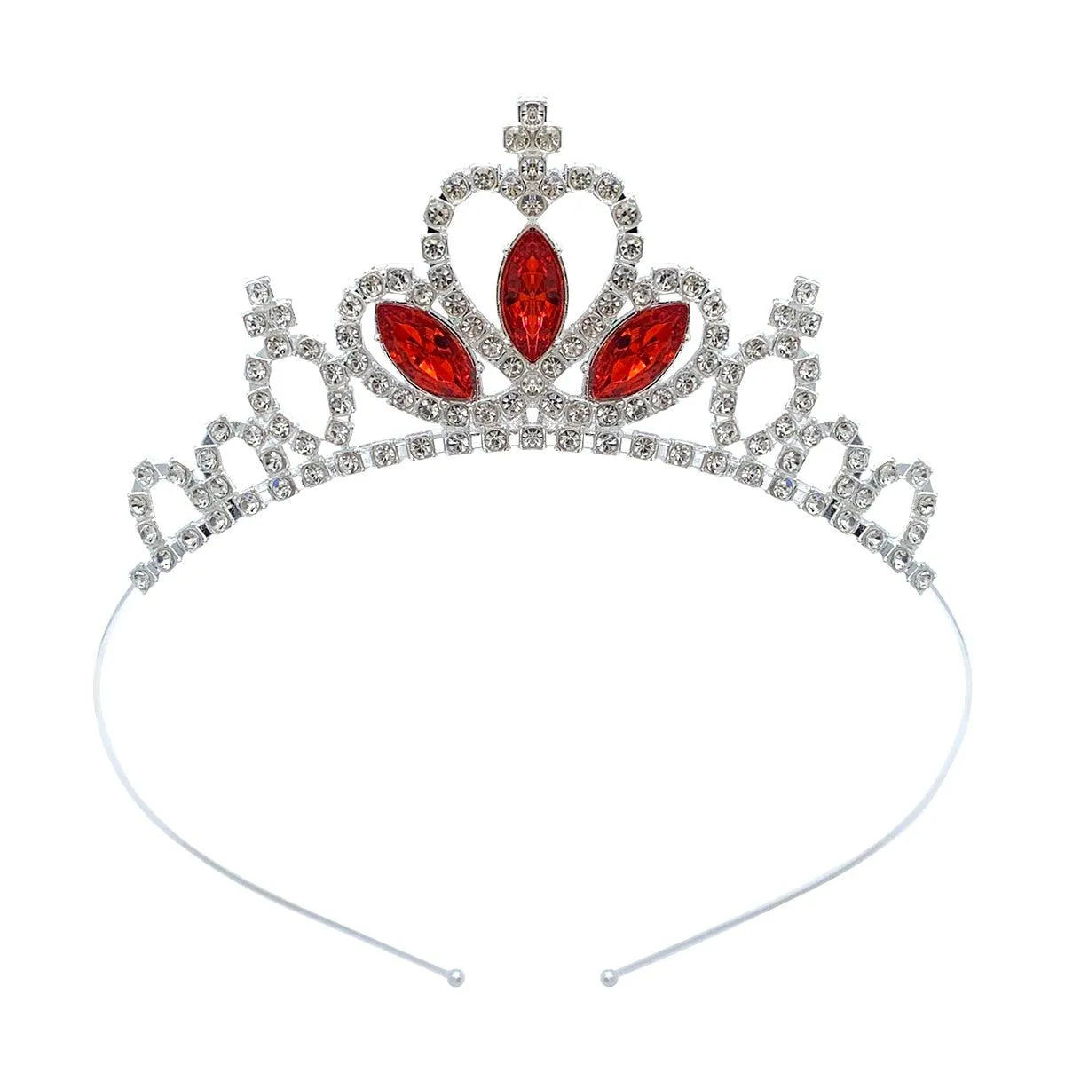 Gold and silver alloy princess crown headdress with electroplated finish for children's dress-up.