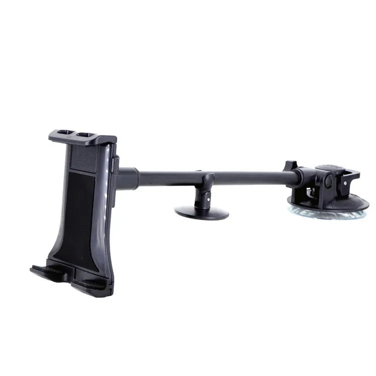 Black vehicle-mounted tablet holder with lifting mechanism for 4-12-inch devices