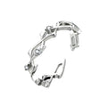 Adjustable open mouth copper index finger ring with inlaid zirconium thorns in geometric irregular shape