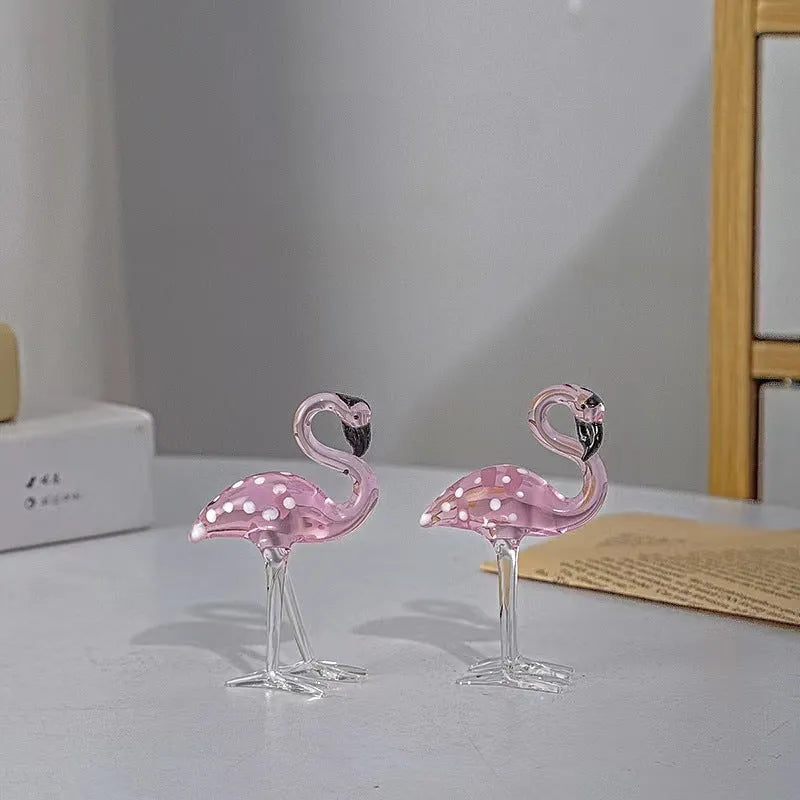 Pink crystal flamingo decorative ornament with modern style for home and gift use