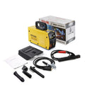 MMA-200MIN 220V DC inverter welding machine with welding tongs, clamps, and face shield accessories