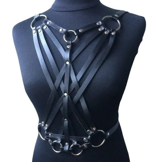 Women's PU imitation leather waist cover in Black