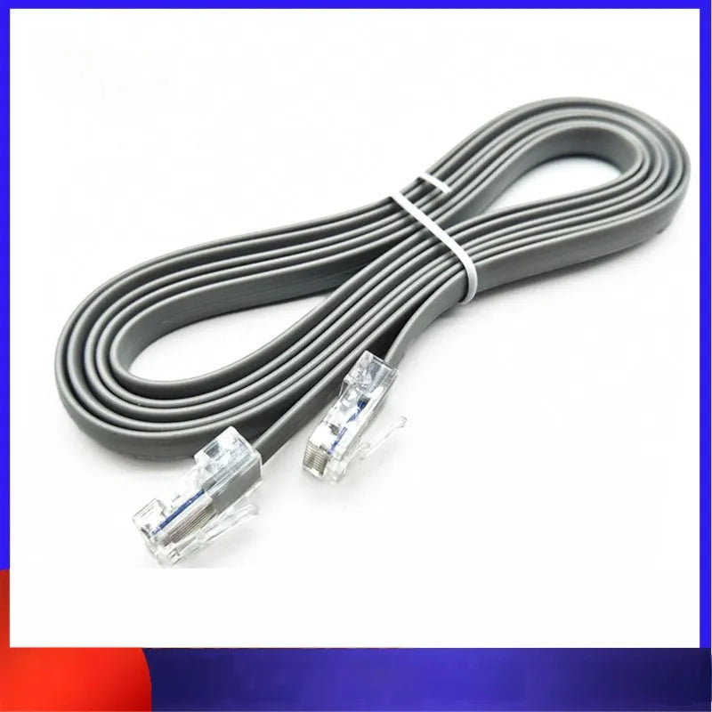 Silver grey CAT6 Ethernet cable with RJ-45 connectors, 2 metres in length