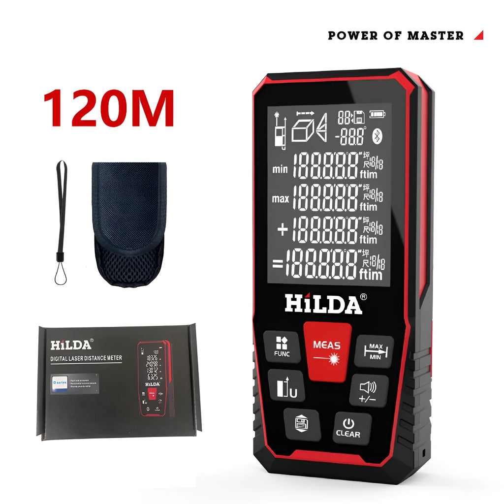 Plastic laser rangefinder for measuring distances up to 120m