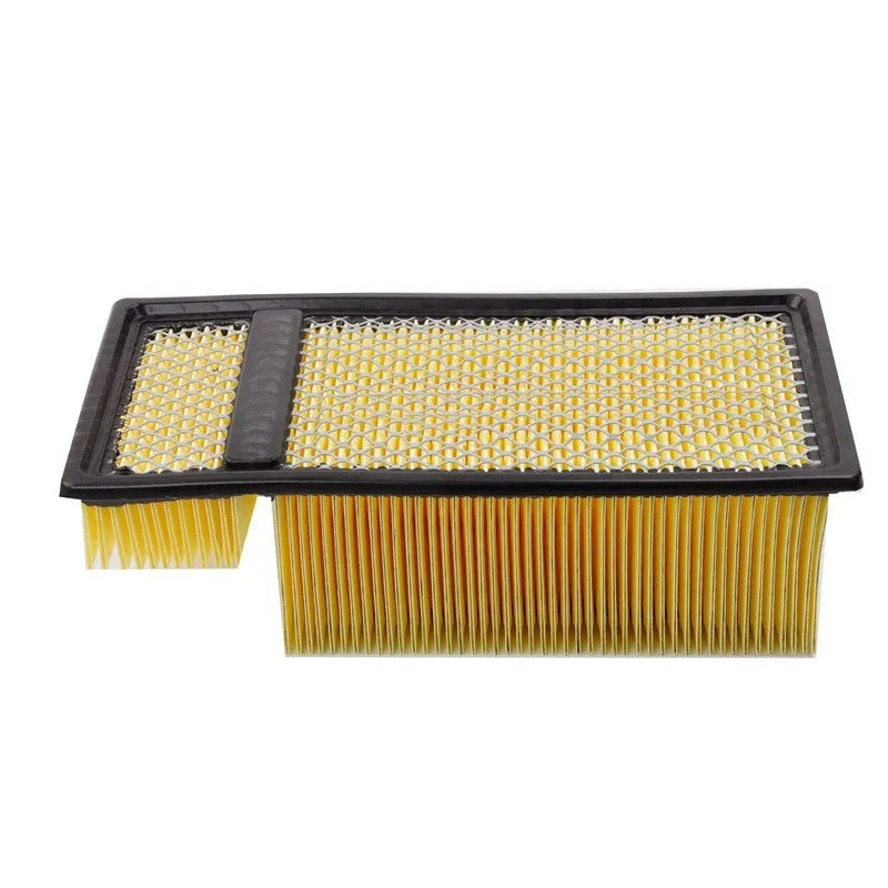 Dodge Ram pickup truck replacement air filter cartridge with metal mesh and sealing ring