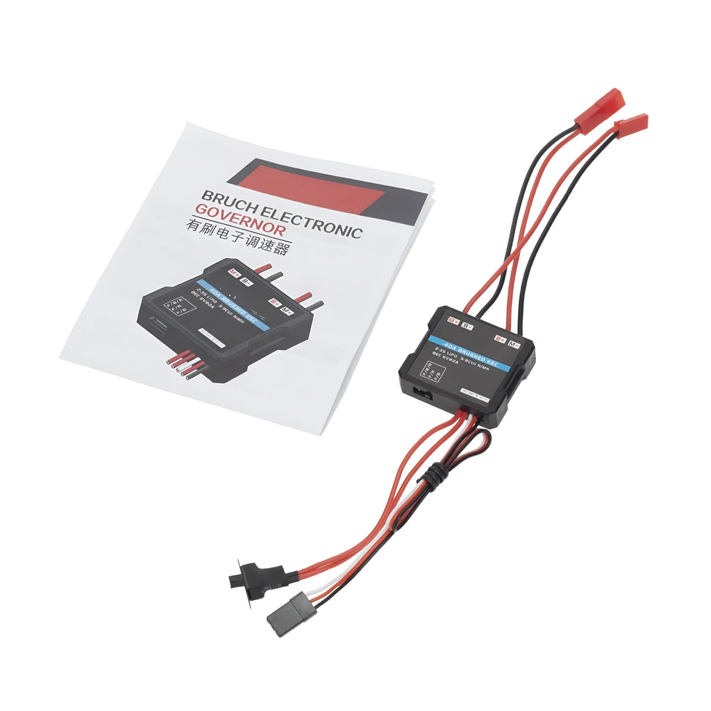 Small 40A brushed electronic speed controller (ESC) for 1/16 and 1/18 scale RC models