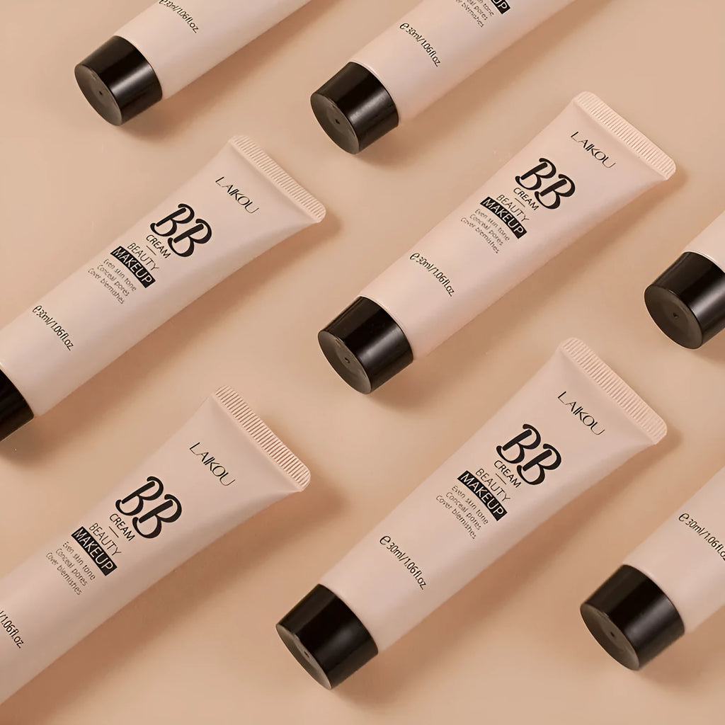 Natural Makeup Hose BB cream 30ml tube with nine colour options displayed