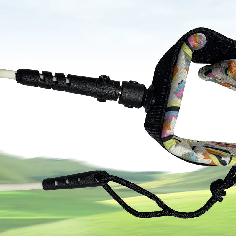 Polypropylene surfboard hand holding rope showing attachment method with 50kg tension capacity