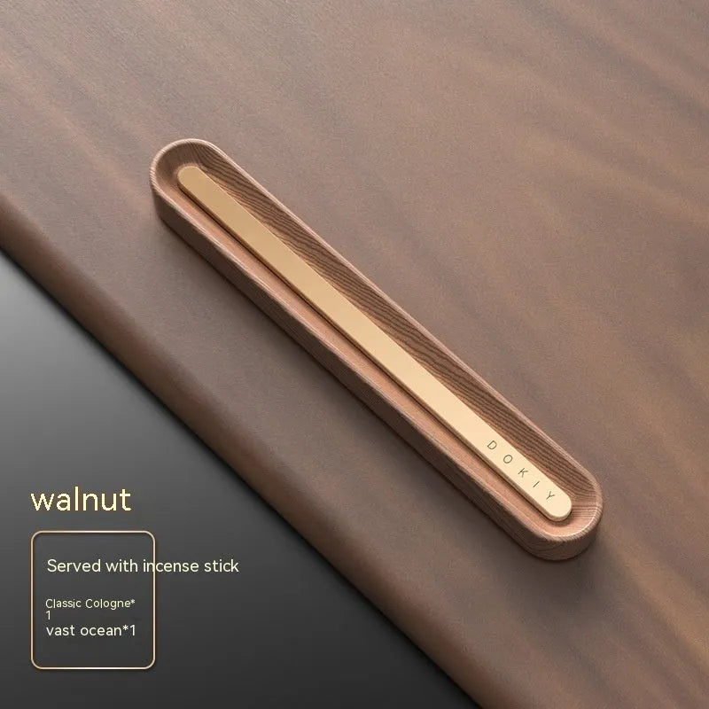 Long strip car aromatherapy ornament in walnut or metallic grey colour for vehicle air freshening and decoration