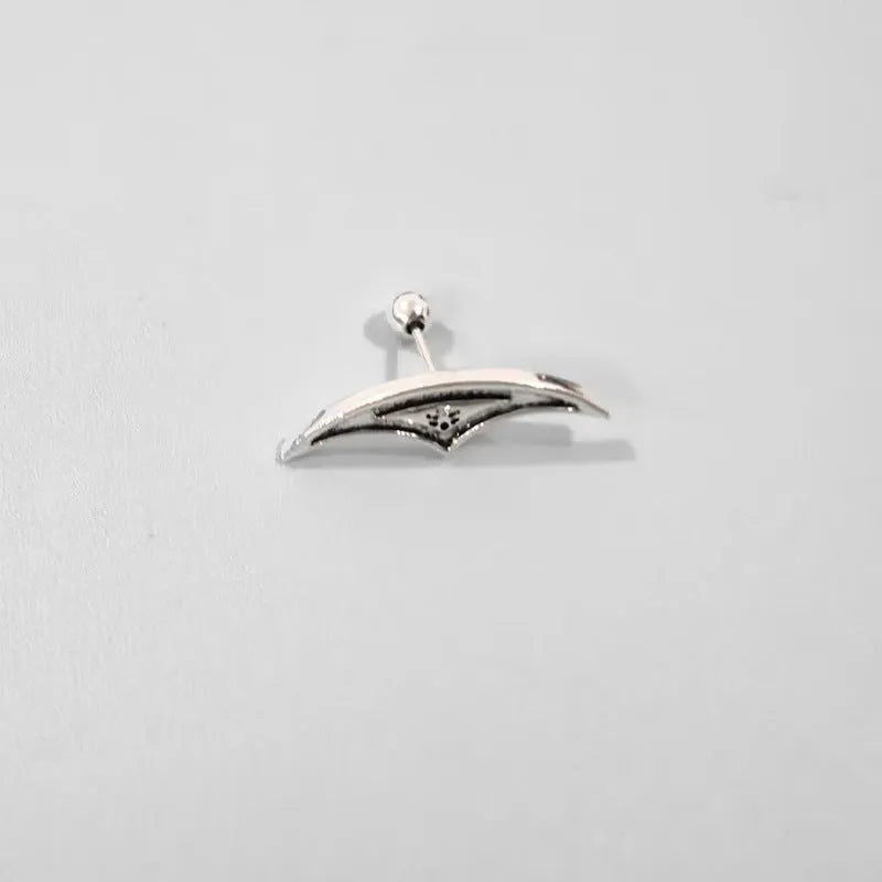 Spider web geometric mesh stud earrings in electroplated gold or silver metal