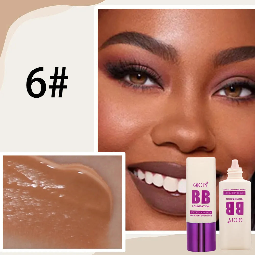 Feeding bottle of BB cream liquid foundation concealer in one of ten shades, labelled 1# to 10#.