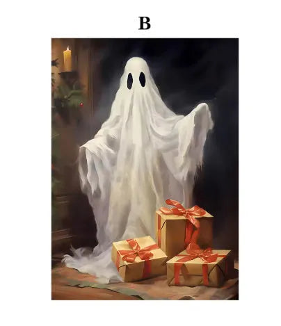 Frameless canvas painting pumpkin Halloween ghost tea party decorative art 20x30cm