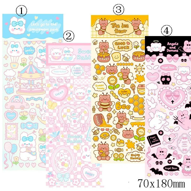 Colourful PVC waterproof cartoon stickers for notebook and planner decoration