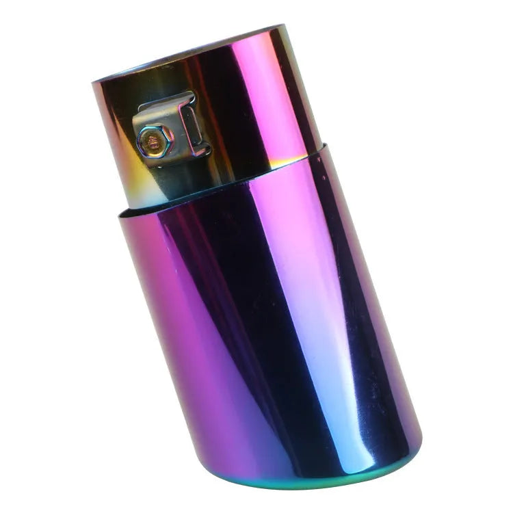 Stainless steel car exhaust tail pipe modification kit in straight and curved designs with 140mm length