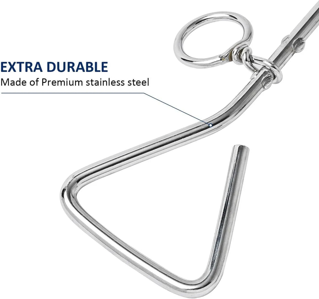 Silver spiral dog tie-out stake for outdoor tethering in sandy ground