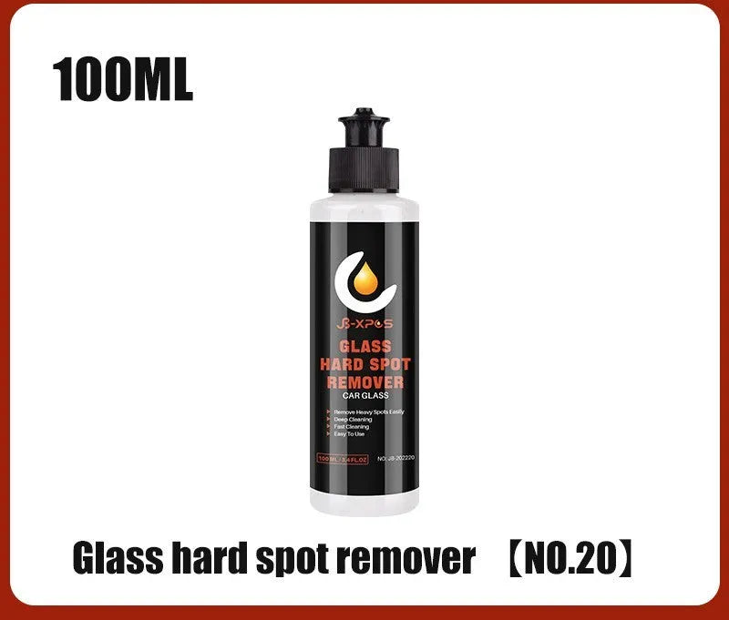 Glass oil film remover cleaning cream paste in container for car and window decontamination.