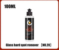 Glass oil film remover cleaning cream paste in container for car and window decontamination.