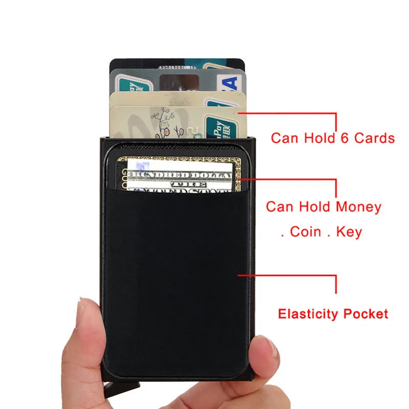 Frosted aluminium credit card holder in choice of eight solid colours