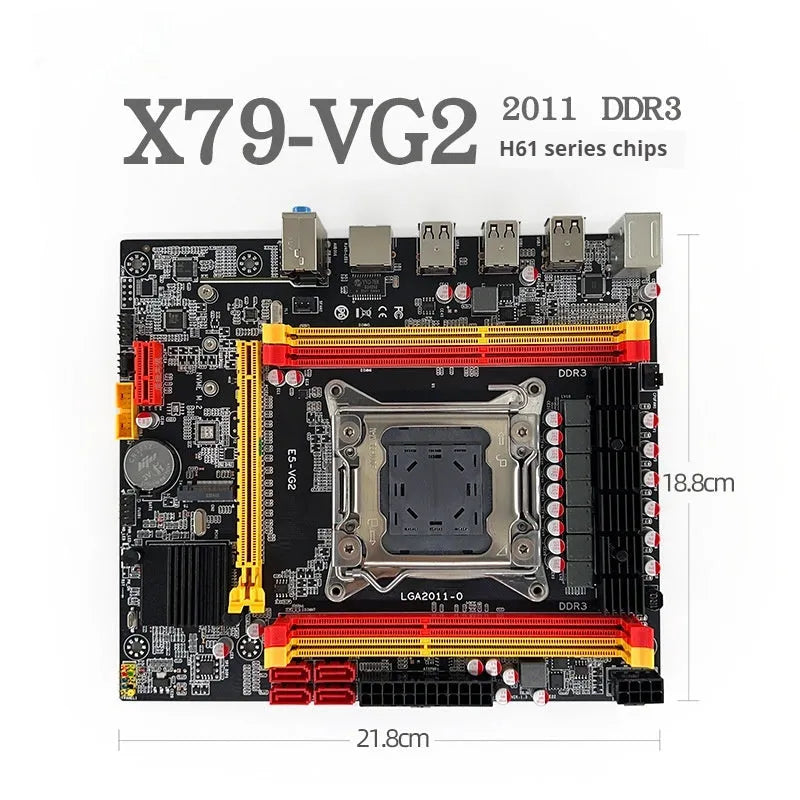 X79-VG2 desktop motherboard with LGA 2011 CPU socket and DDR3 memory slots