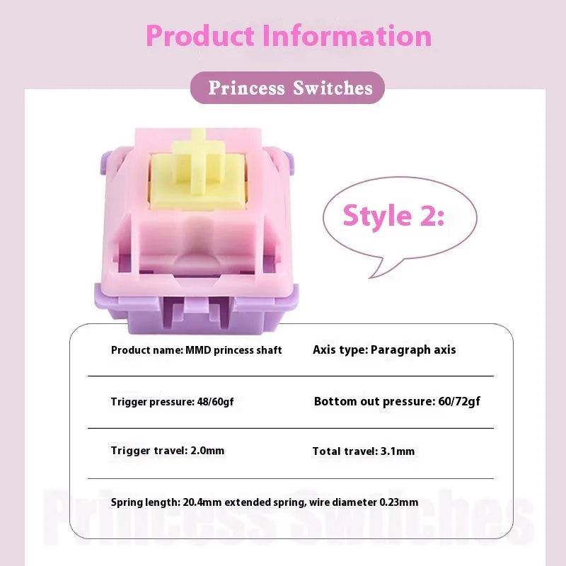 Single MMD Princess linear mechanical keyboard switch for custom builds