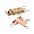 A box of 1000 metal office staples in colours black, purple, rose gold, and rose red.