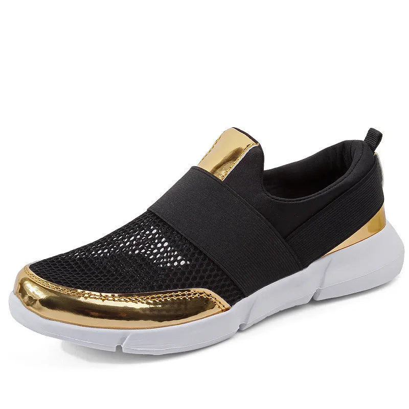 Women's low-top mesh sneakers in blue, black, and grey colours with PU midsole
