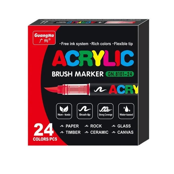 Set of straight liquid acrylic marker pens for art and graffiti in various colours