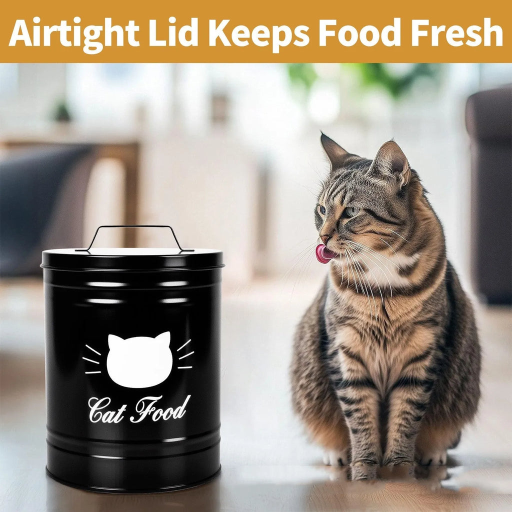 American style round iron sheet storage tin with moisture-proof lid, black and white packaging options