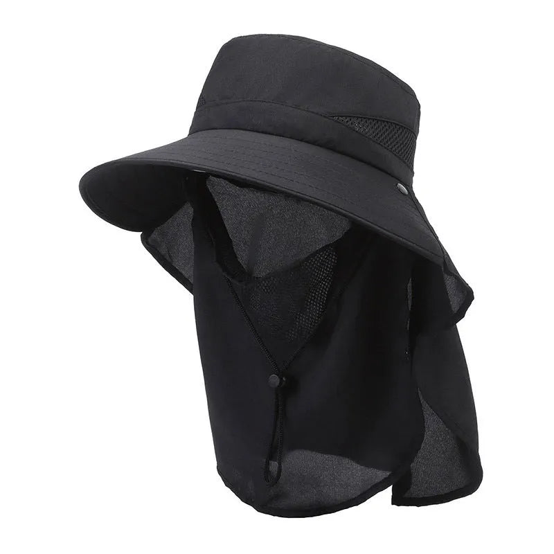 Men's large brim fisherman hat in khaki colour with adjustable fit.