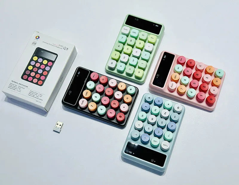 Mini portable wireless keyboard in macaron colours with compact ABS design