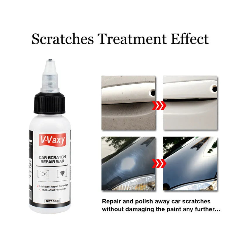 50ml car scratch wax paint repair solution in bottle with sponge and cloth options
