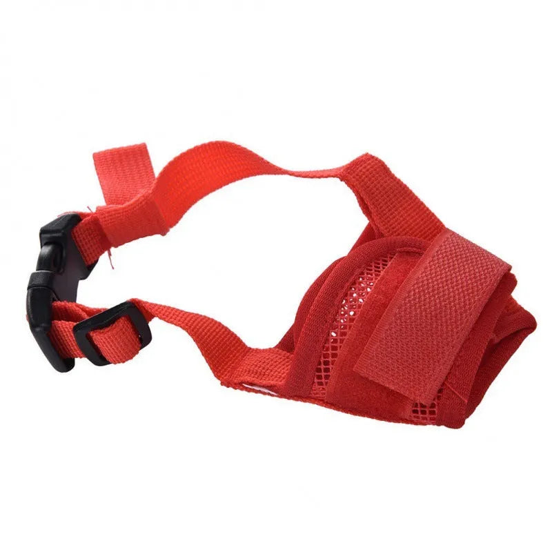 Adjustable plastic dog muzzle in multiple colours and sizes for biting and chewing control