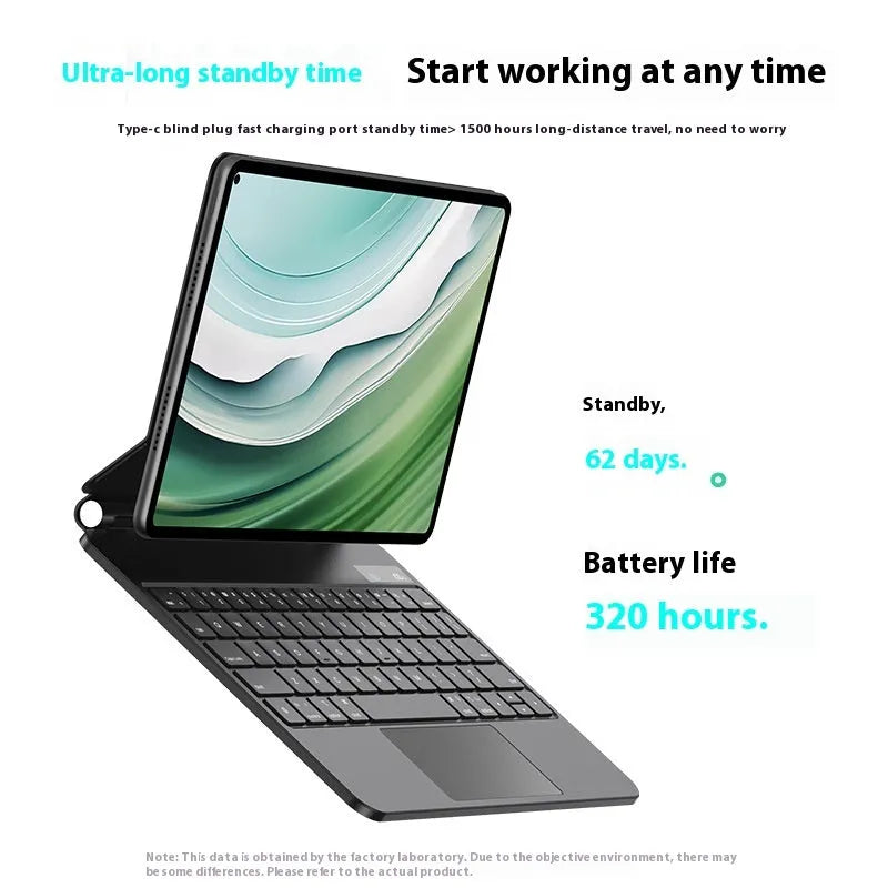 Miaocontrol Pro11 magnetic wireless keyboard cover for Huawei Matepad 11 tablet in black and white.