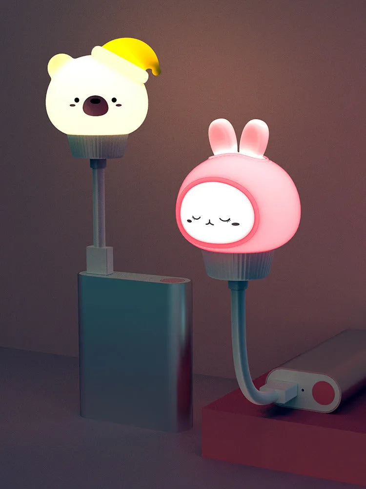 USB portable LED night light in cartoon animal shape with remote control