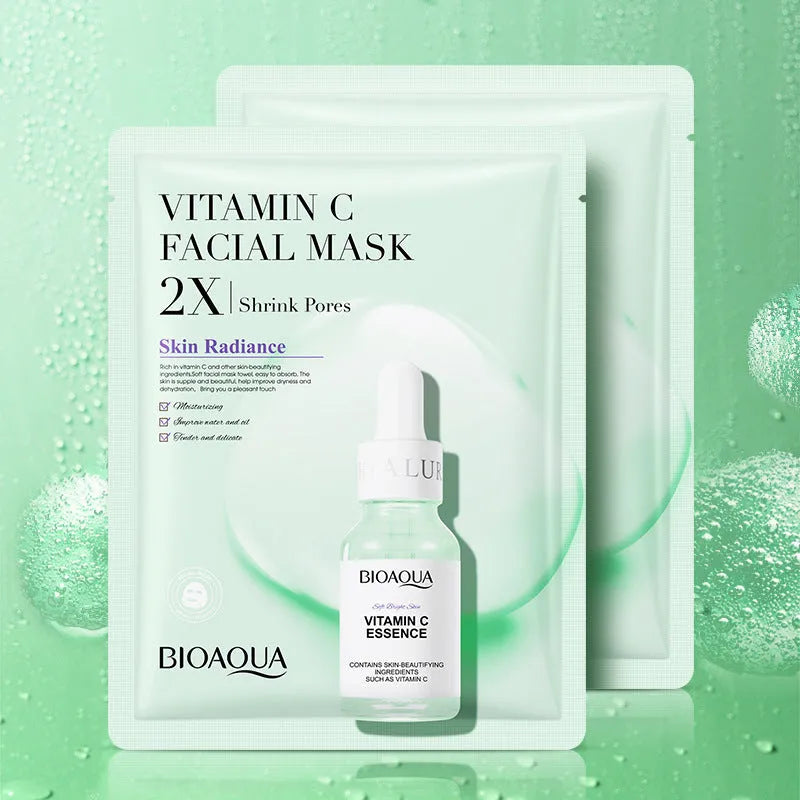 Single-use collagen and hyaluronic acid facial sheet mask with 30g gel serum.