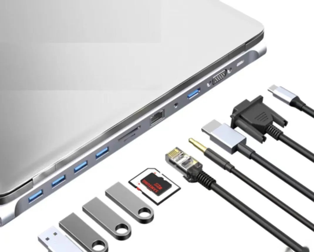 USB-C 7-in-1 expansion dock with HDMI port and USB 3.0 hub showing 15cm cable length