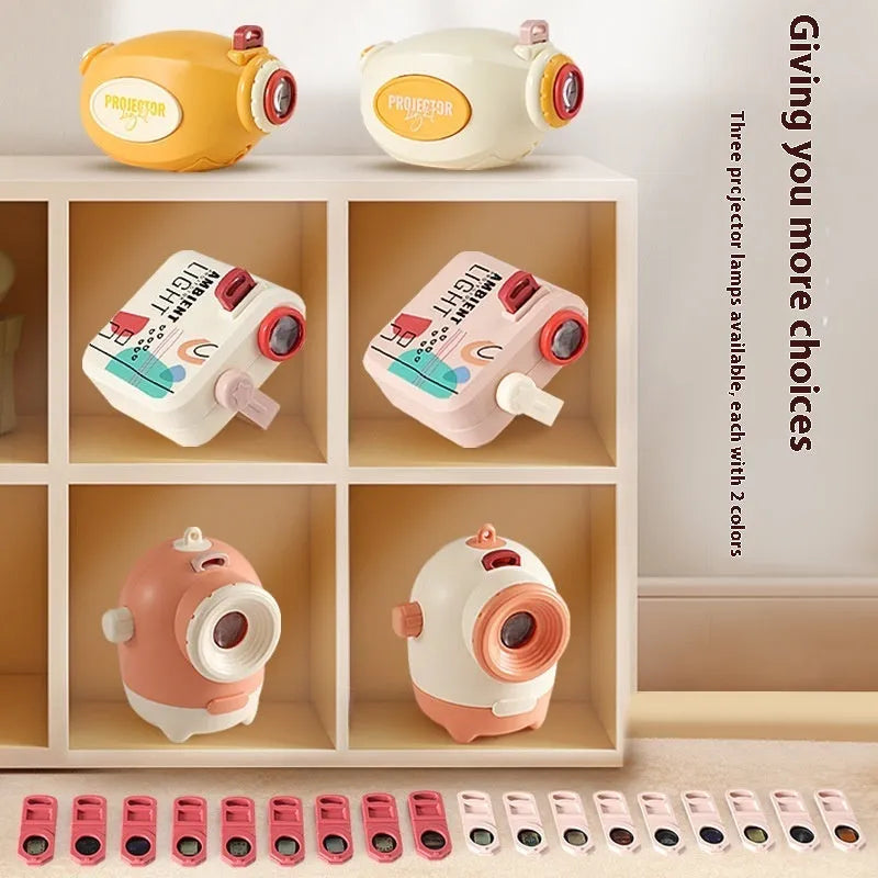 Children's plastic projection lamp in pink and white for photo props and skill training