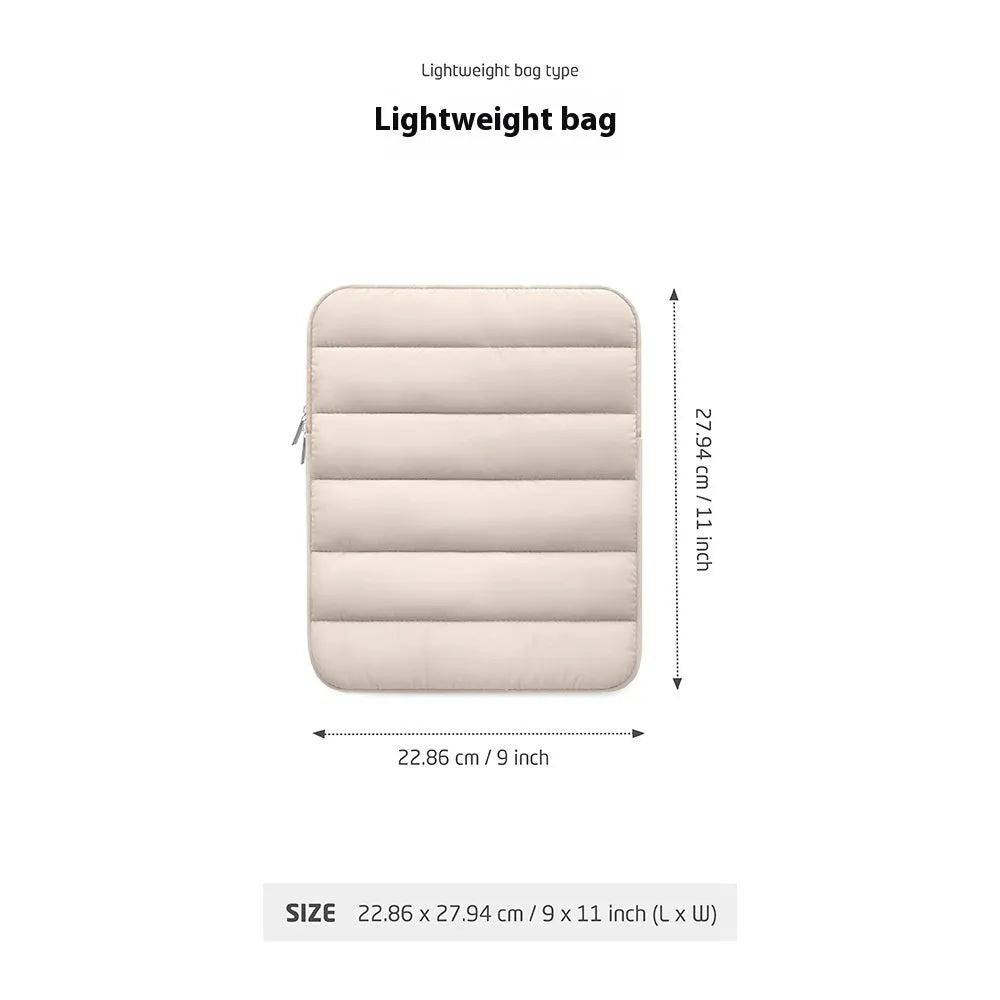 Fluffy laptop sleeve for 9.7-11 inch devices with waterproof lining in black colour