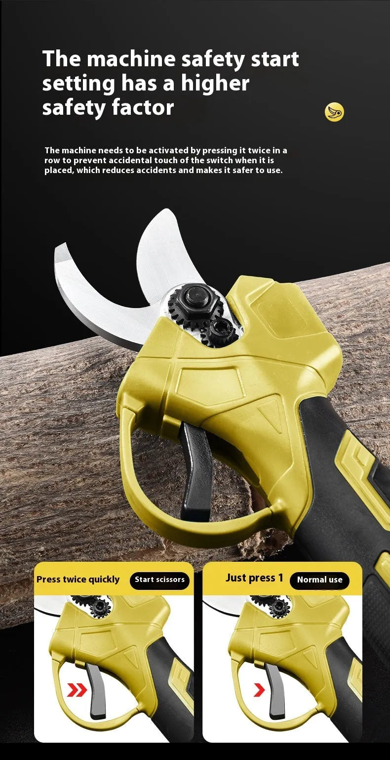 Wireless electric pruning knife with two lithium batteries and plastic storage case