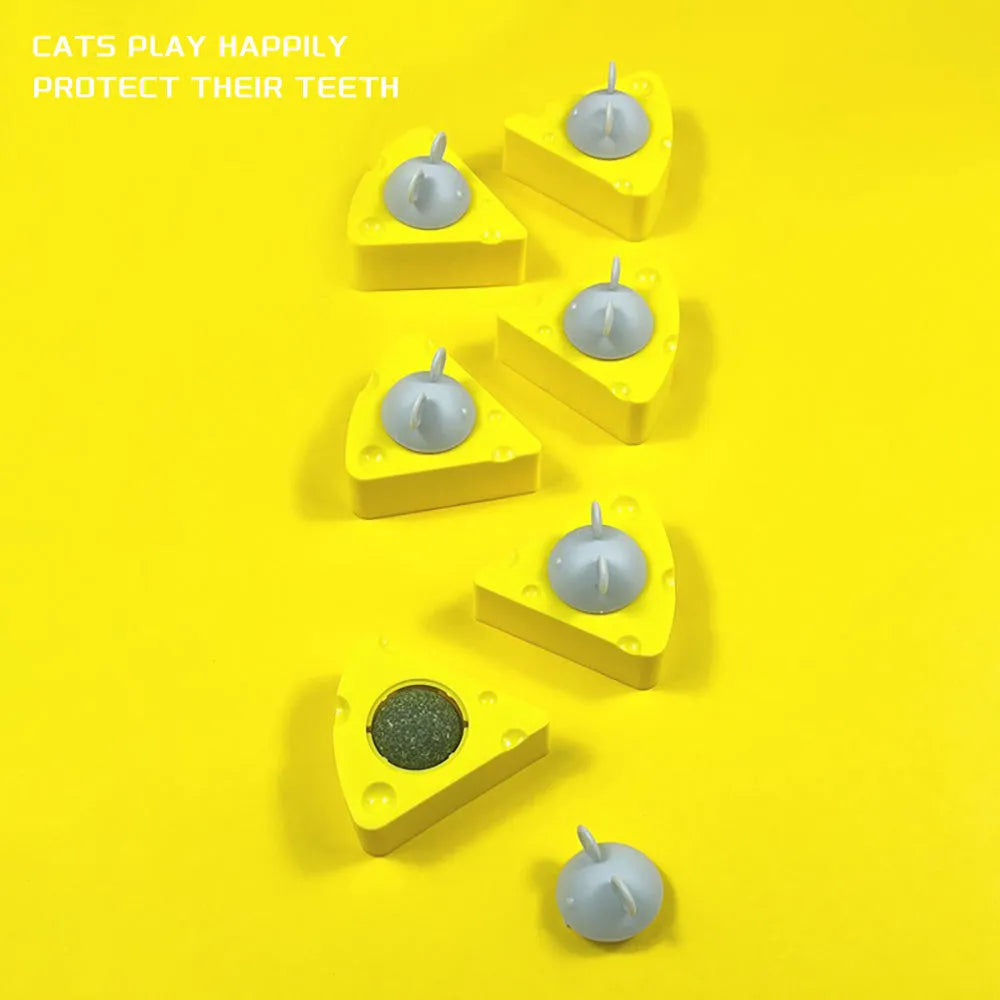 Yellow catnip toy balls with natural catnip and silvervine for cats