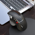 T32 Wireless Vertical Mouse in black or silver with aluminium side roller on desk