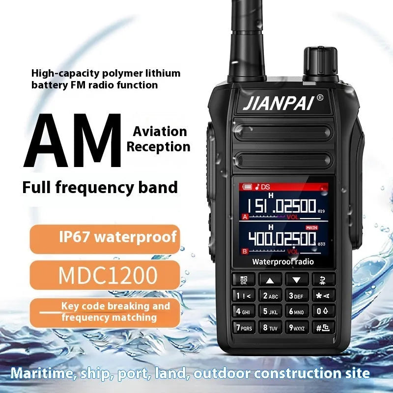 Interphone waterproof aviation full band headset with plastic shell and complete accessory set