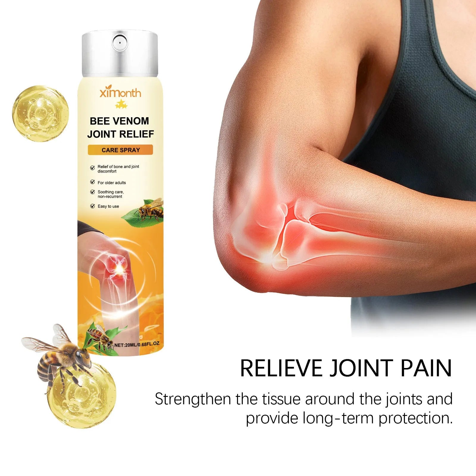 Body Care Spray Daily Nourishing 20ml bottle with active menthol and bee venom ingredients