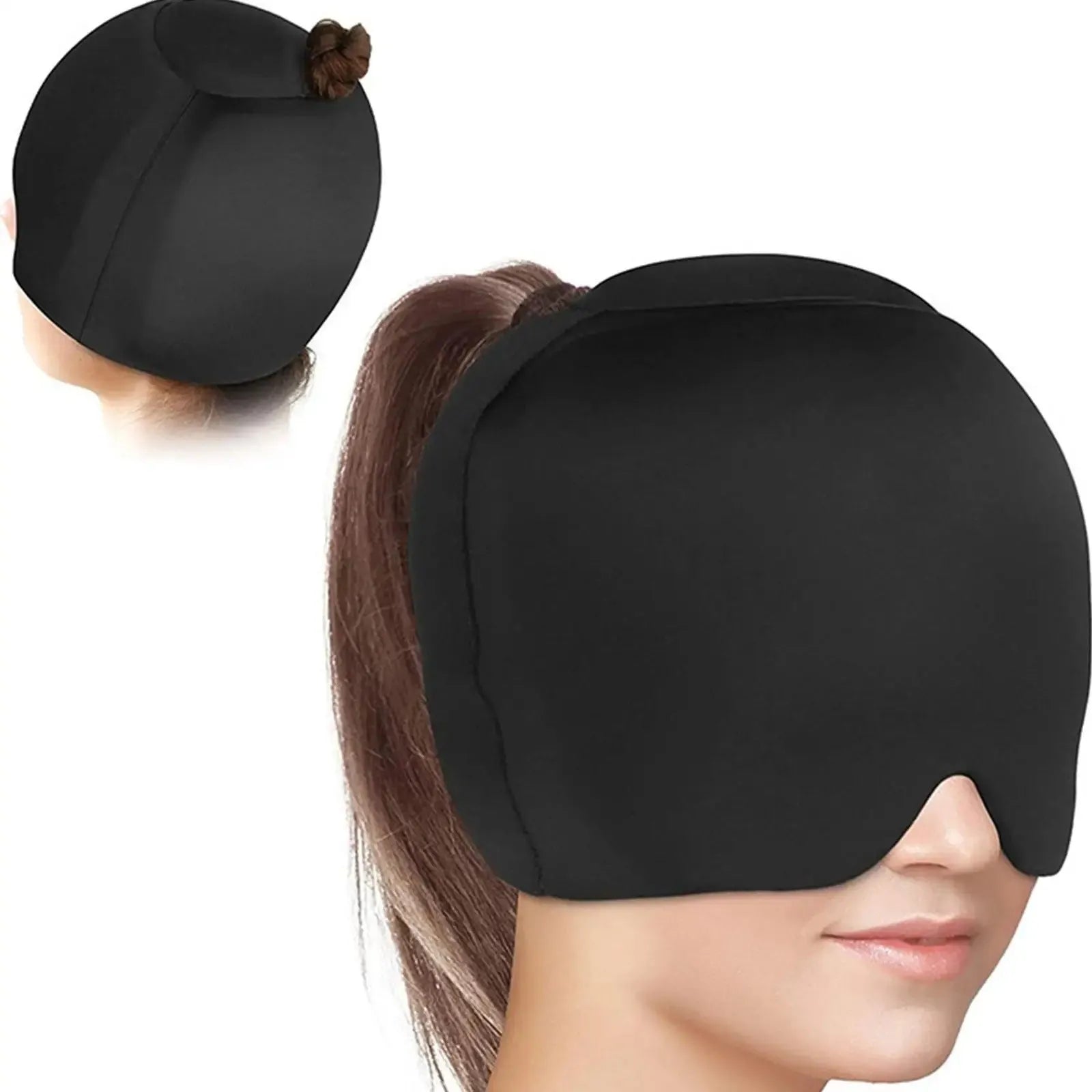 Solid colour cold compress cap with fully enclosed design for cooling therapy