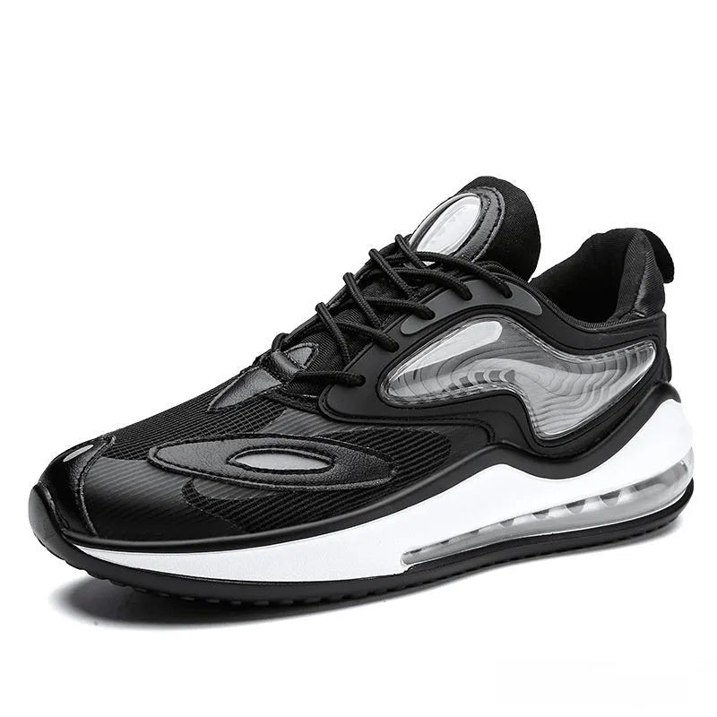 Men's Space Black and Space White height increasing summer casual shoes with air cushion soles