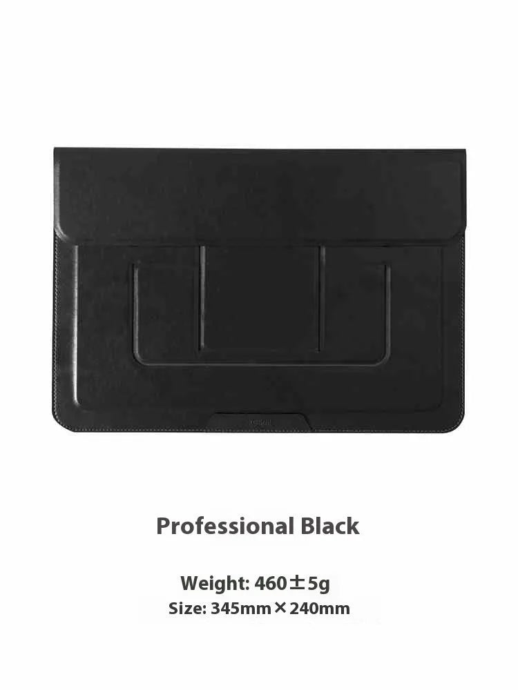13.3 inch laptop bracket bag with integrated dual-angle stand in black business style