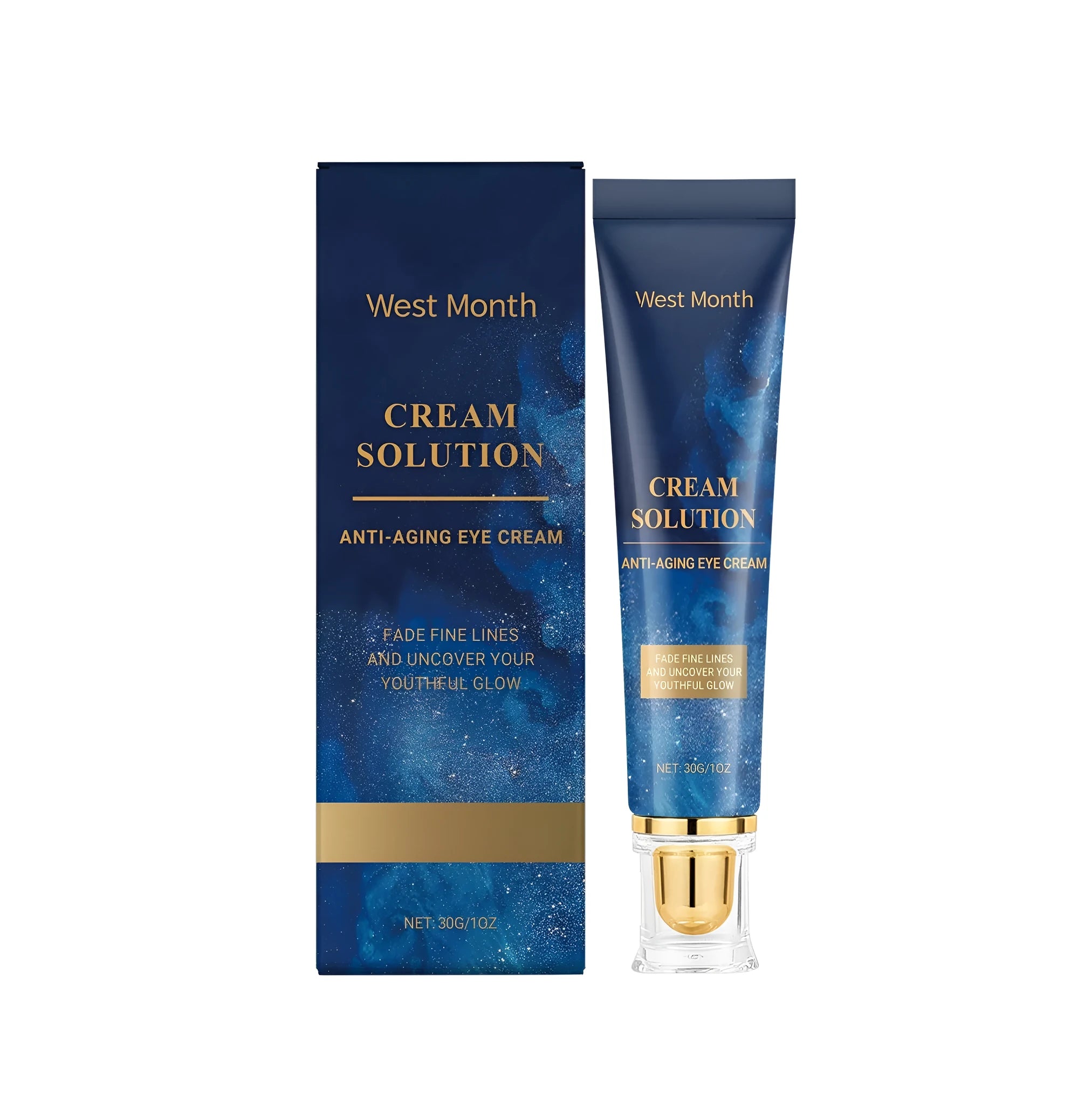 30g tube of spot tightening and repair eye cream with hyaluronic acid and vitamin E.