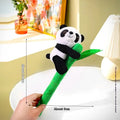 Bamboo panda plush doll ornament 34cm tall holding bamboo style