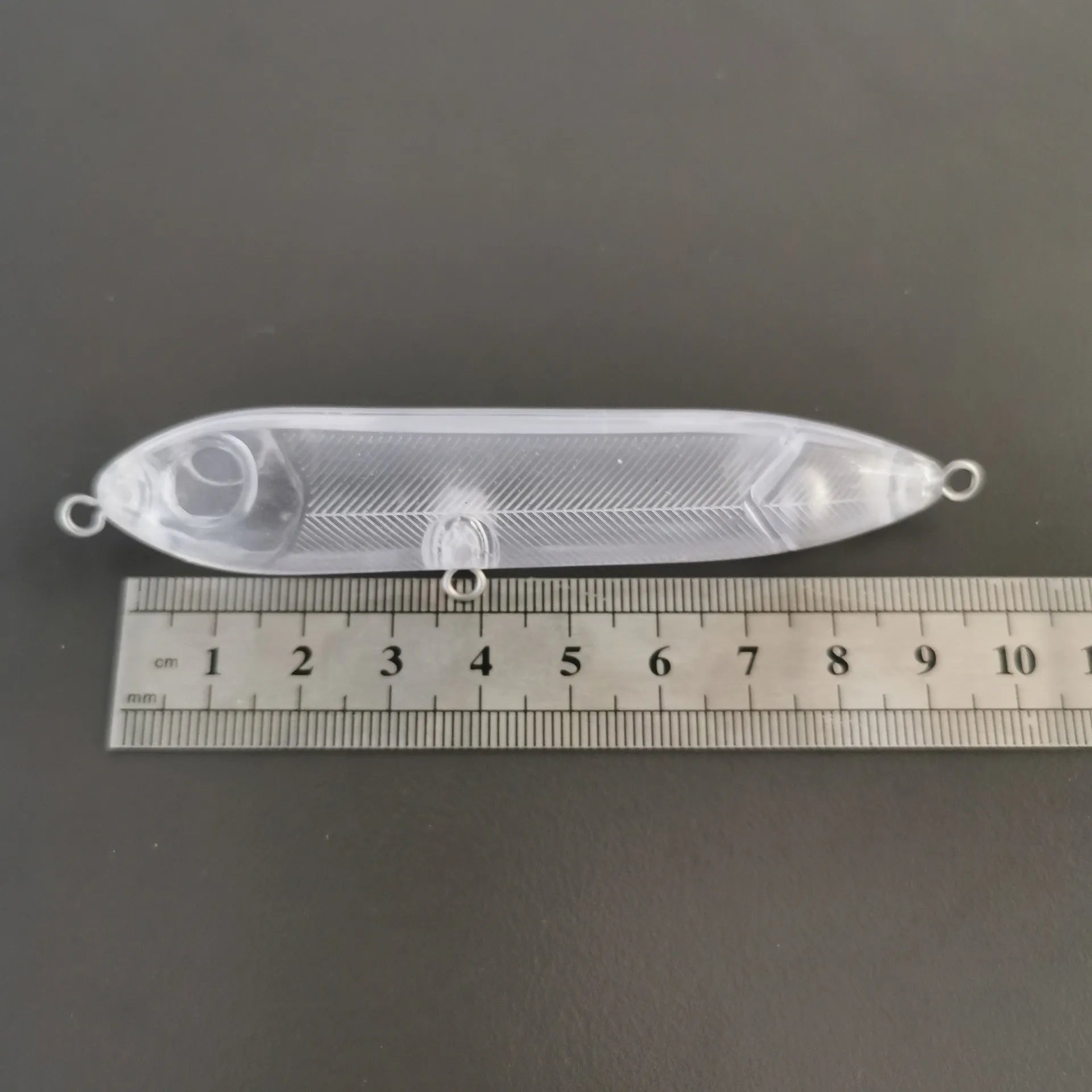 Transparent 9.5cm fishing lure blank with 7mm eye slot for DIY customisation